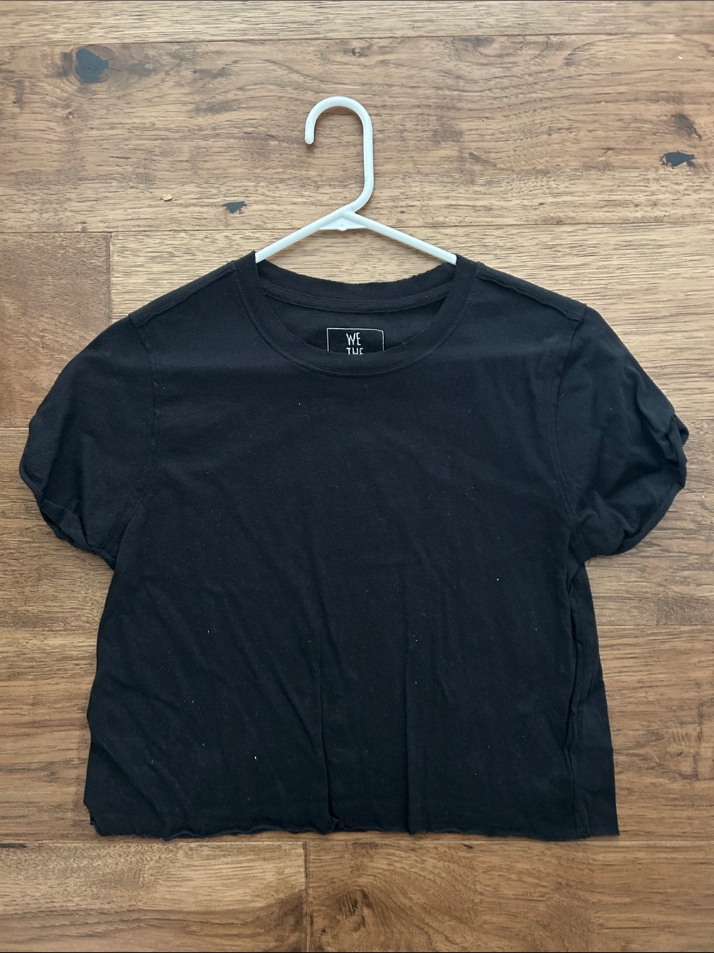 We The Free Black Cropped Crewneck Tee